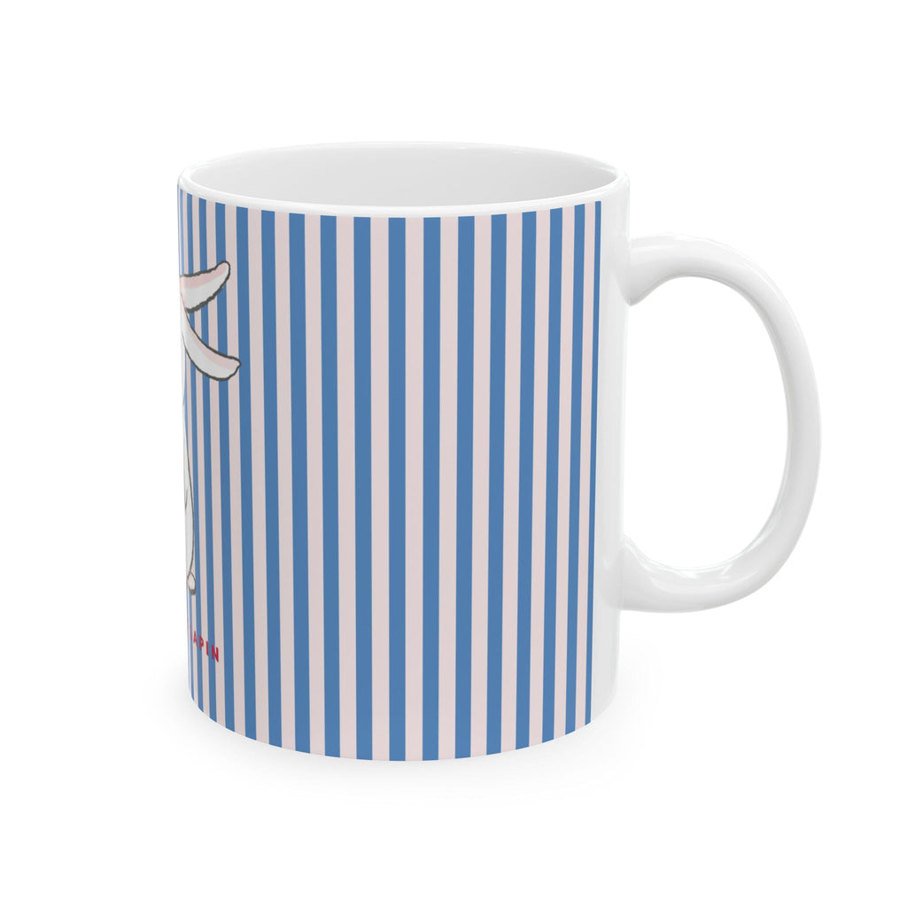 Blue Stripped Kid's Mug, Mon Petit Lapin