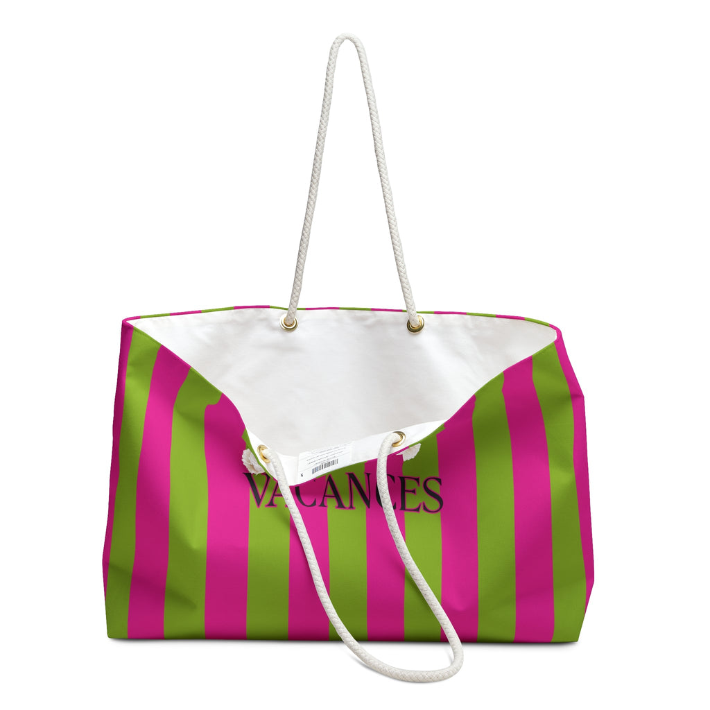 Stylish VACANCES Weekender Bag, Magenta/Green