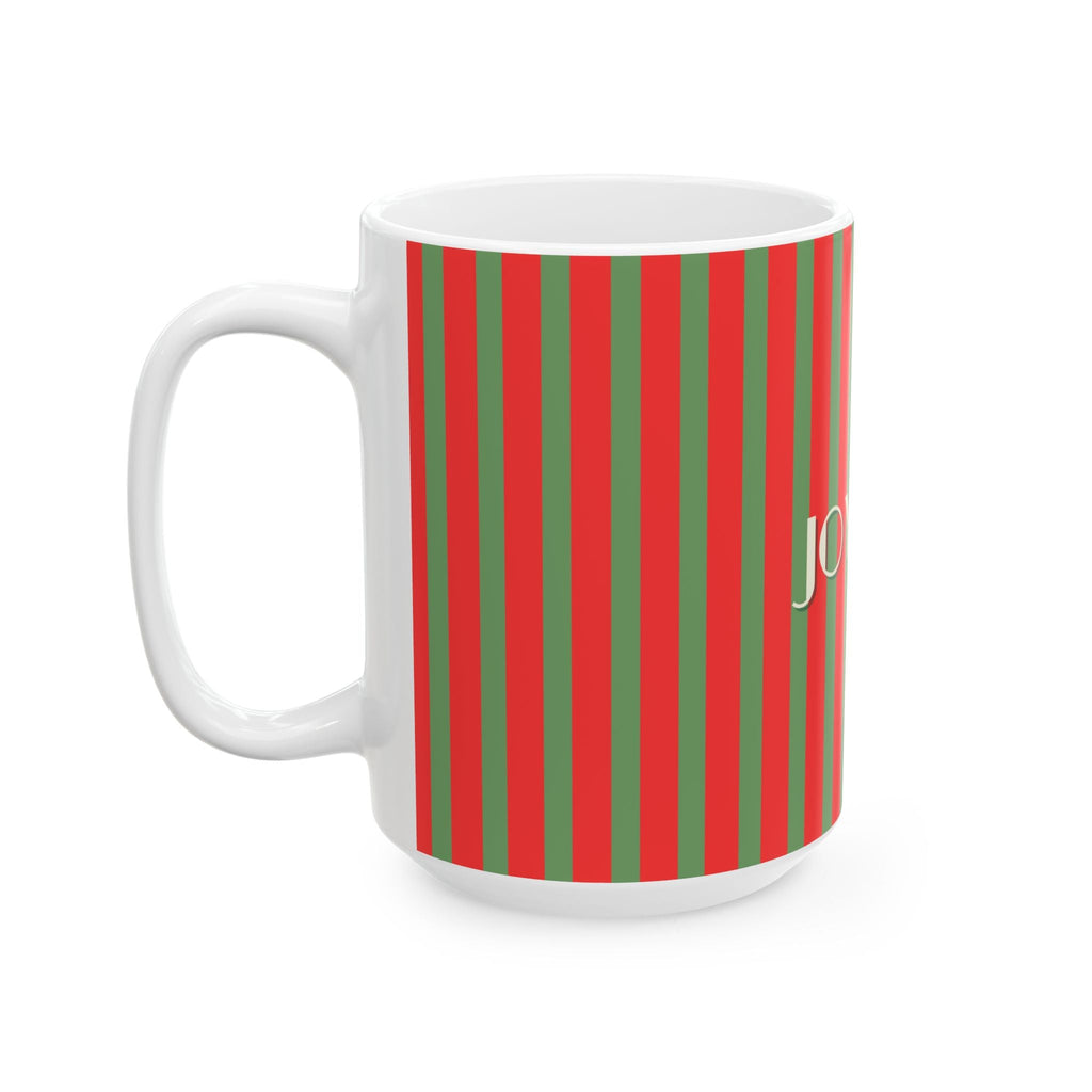 Ceramic Mug - Joyeux Noel Holiday Mug, RED/GREEN