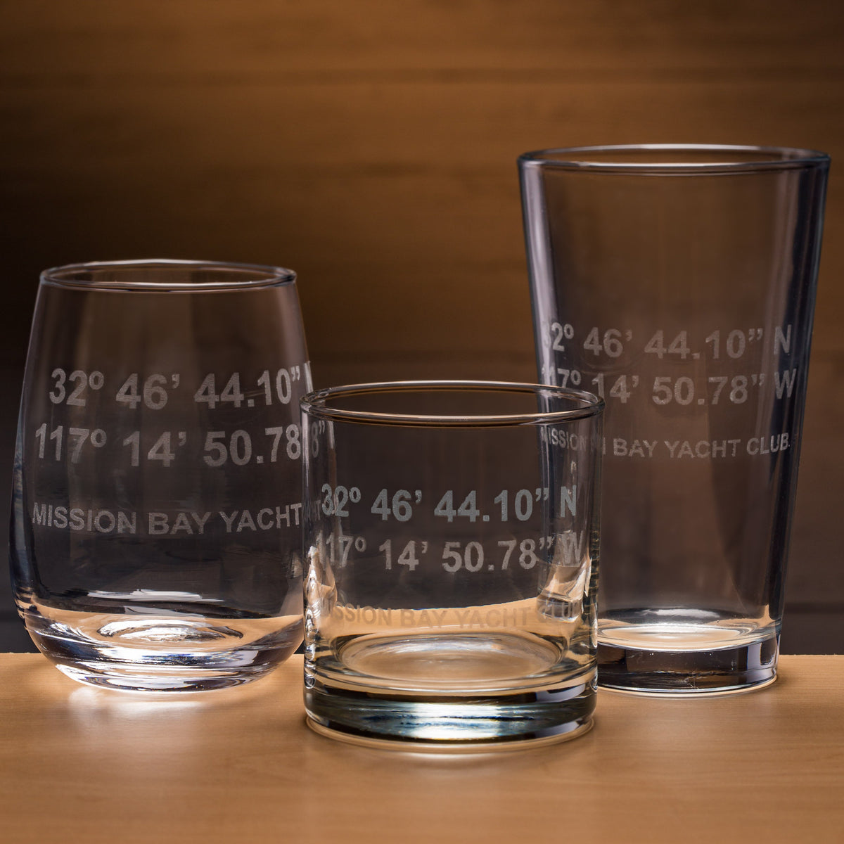 Custom GPS Coordinates Laser Engraved Glasses - Personalized Gift
