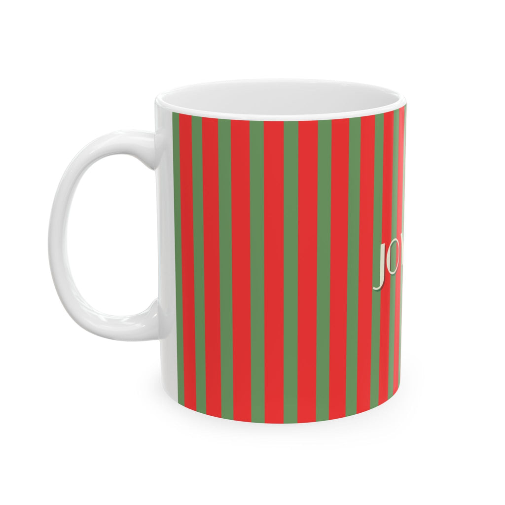 Ceramic Mug - Joyeux Noel Holiday Mug, RED/GREEN
