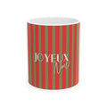 Ceramic Mug - Joyeux Noel Holiday Mug, RED/GREEN