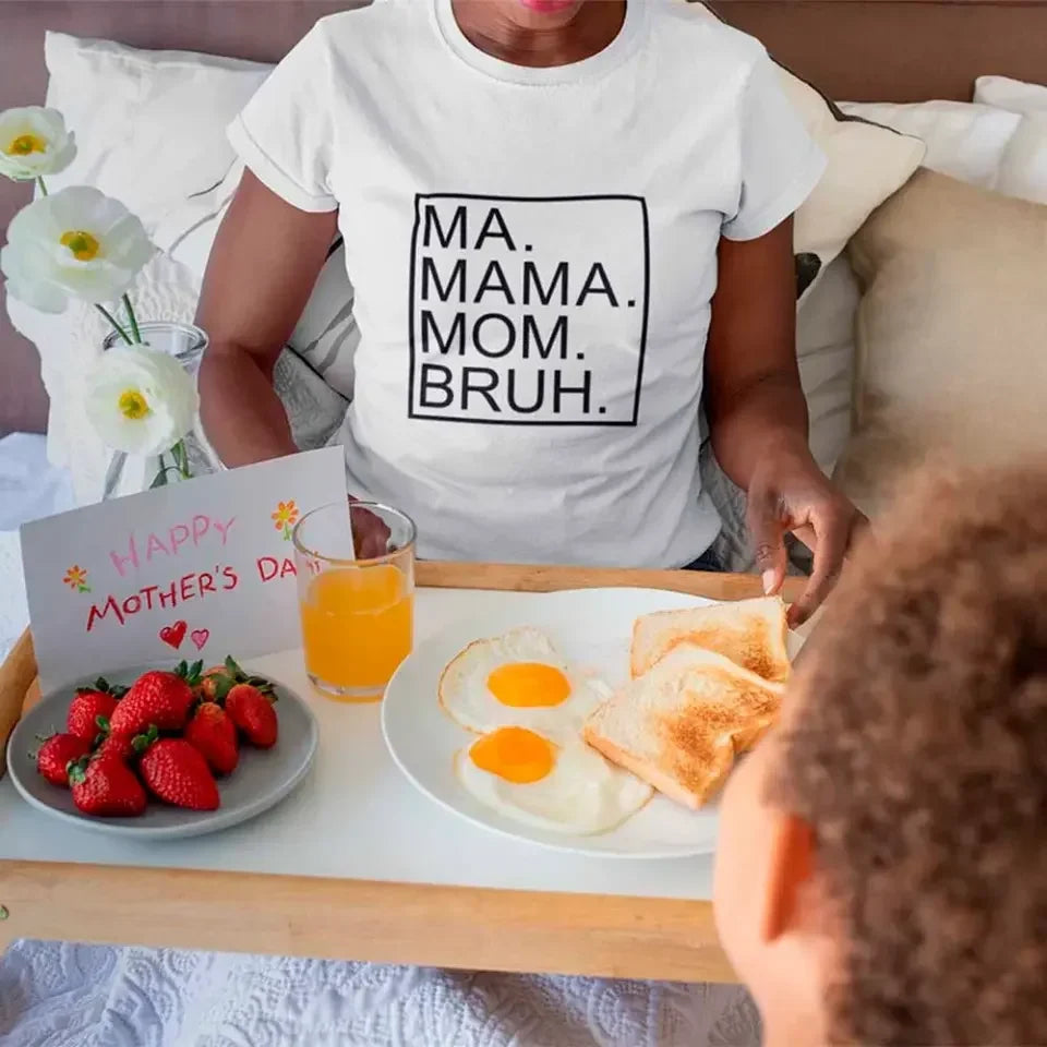 Ma Mama Mom Bruh Cotton T-Shirt – Funny Mother's Day Gift