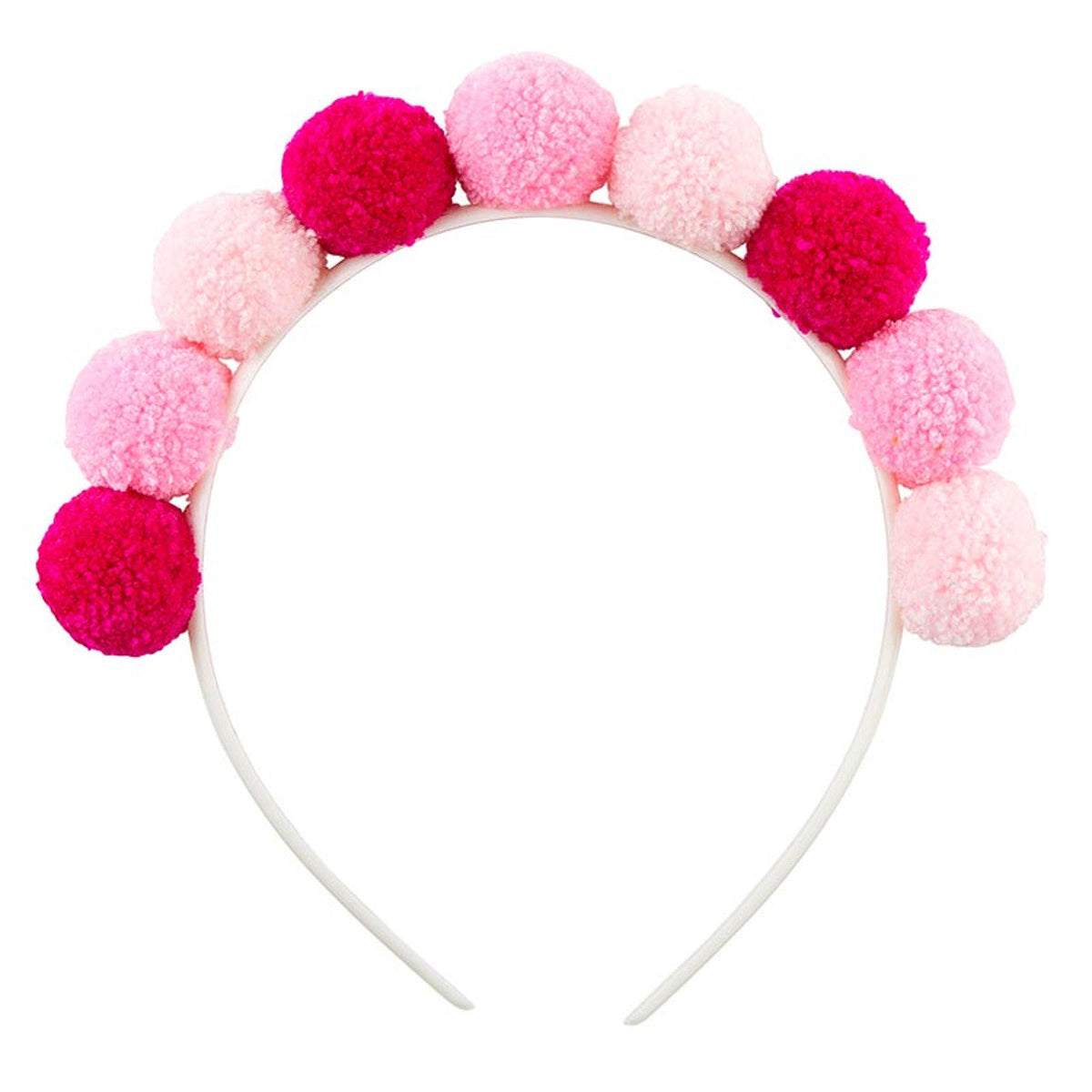 Birthday Pom Pom Headband in Red and Pink