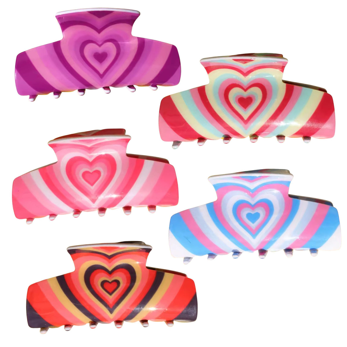 Hair Clip Gift Box | Groovy 70s Hair Claw Clips Set of 5