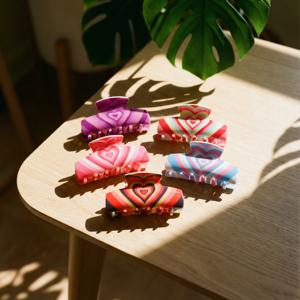 Hair Clip Gift Box | Groovy 70s Hair Claw Clips Set of 5