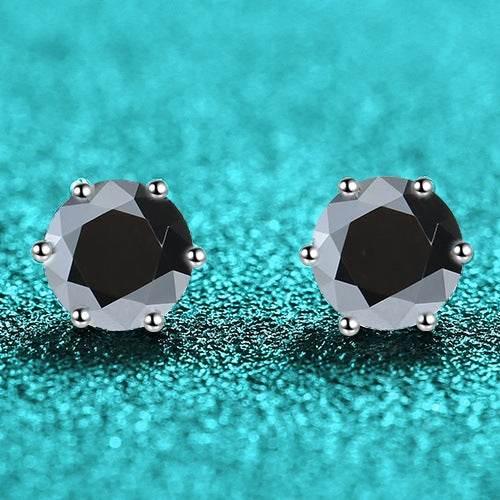 S925 Colorful Moissanite & CZ Classic 6-Prong Stud Earrings For Men Women Gift