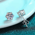 S925 Colorful Moissanite & CZ Classic 6-Prong Stud Earrings For Men Women Gift