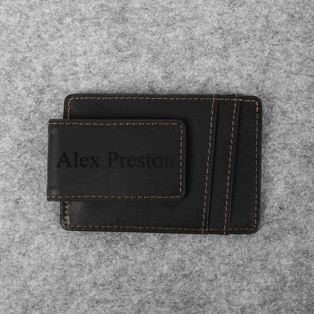 Custom Engraved Money Clip Card Holder