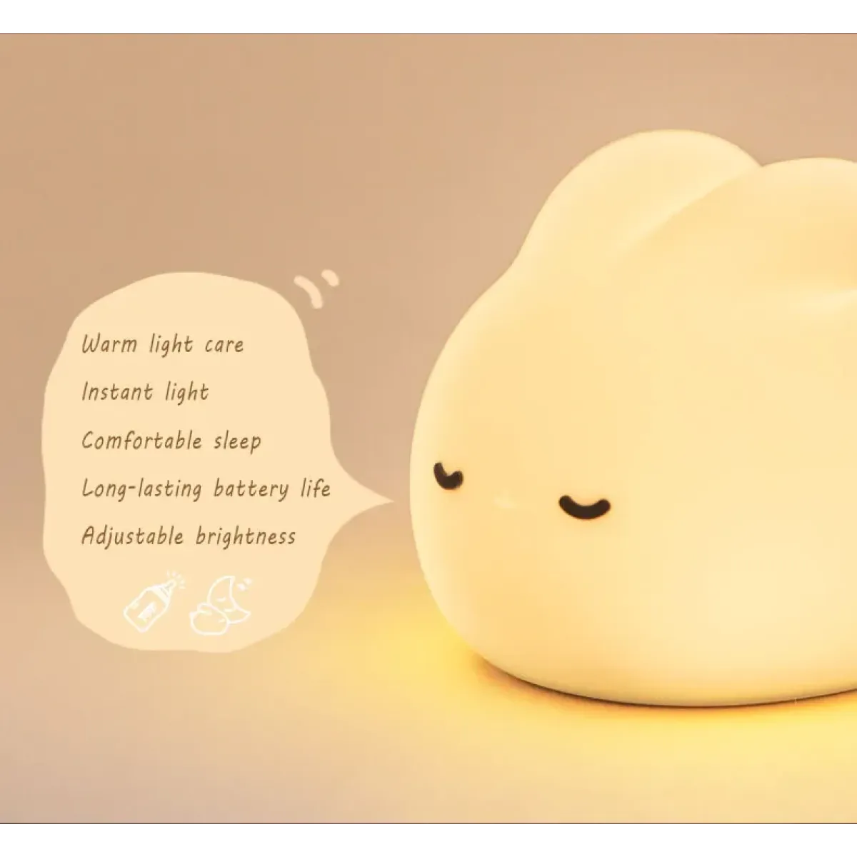 Bunny Silicone Night Light – Soft LED Lamp for Kids Room, Nursery or Gifts