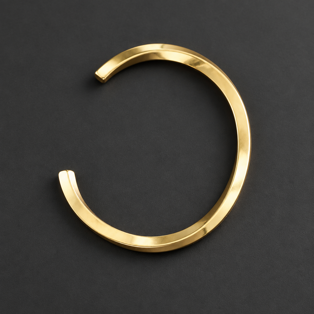 Gold Cuff Bracelet on Charcoal