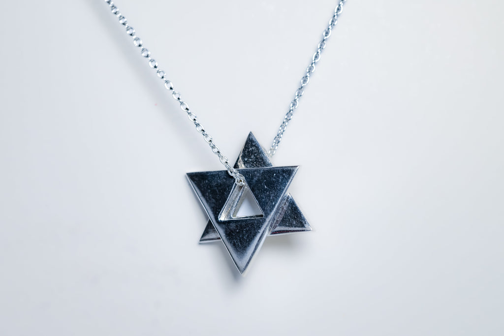 Big Star of David Sterling Silver Necklace