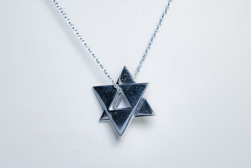 Big Star of David Sterling Silver Necklace