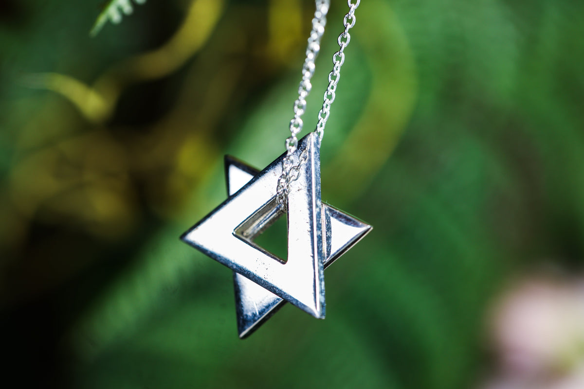 Big Star of David Sterling Silver Necklace