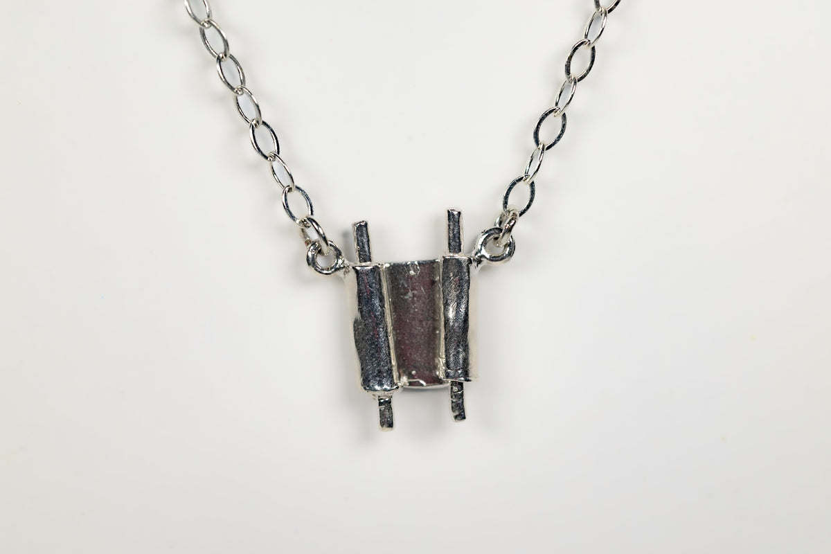 Torah Scroll Sterling Silver Necklace